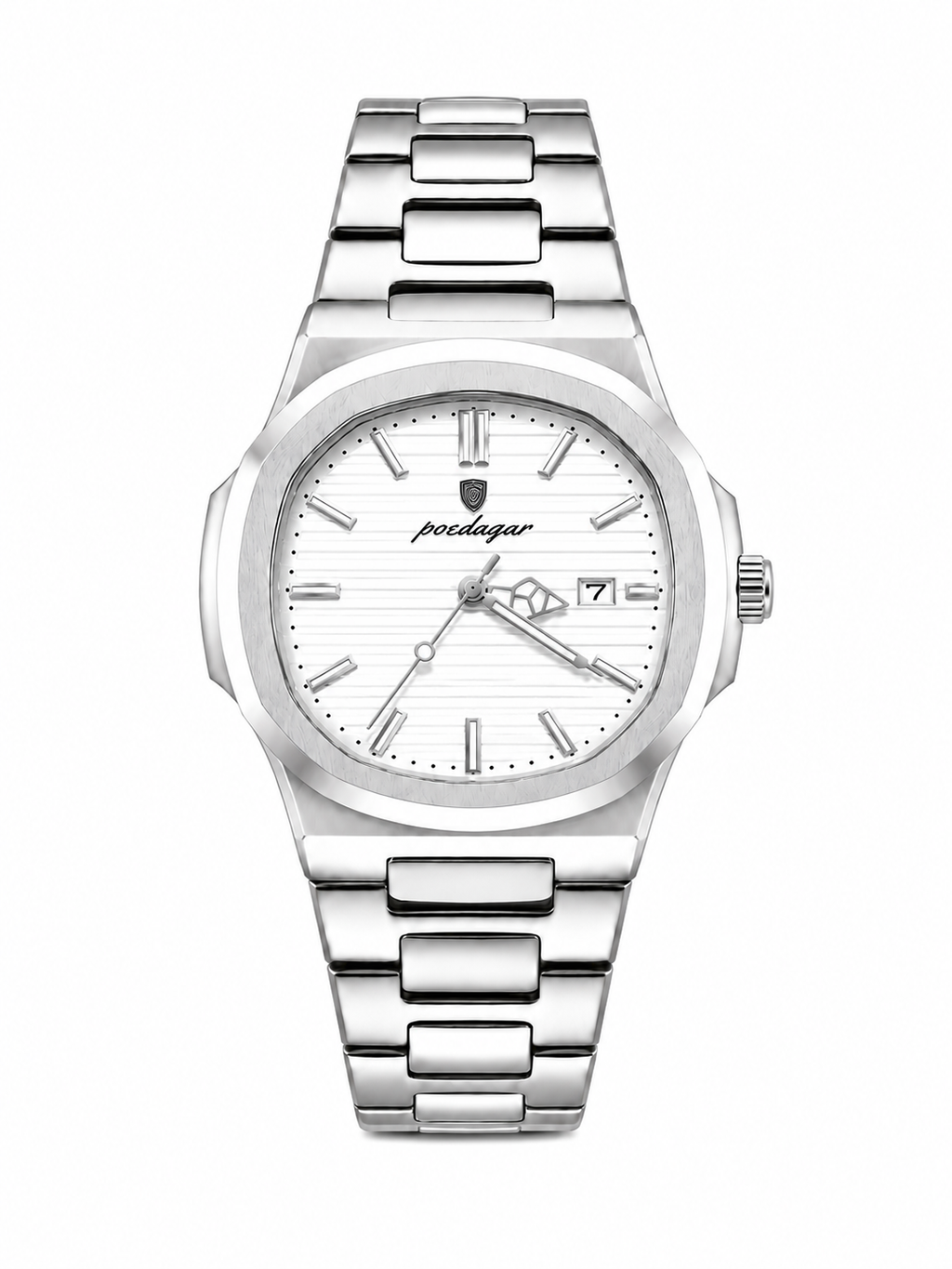 Montre homme POEDAGAR 613 à quartz carrée | Étanche à 30 m, cadran lumineux