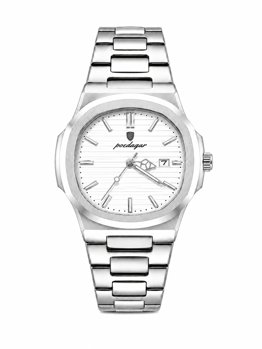 Montre homme POEDAGAR 613 à quartz carrée | Étanche à 30 m, cadran lumineux