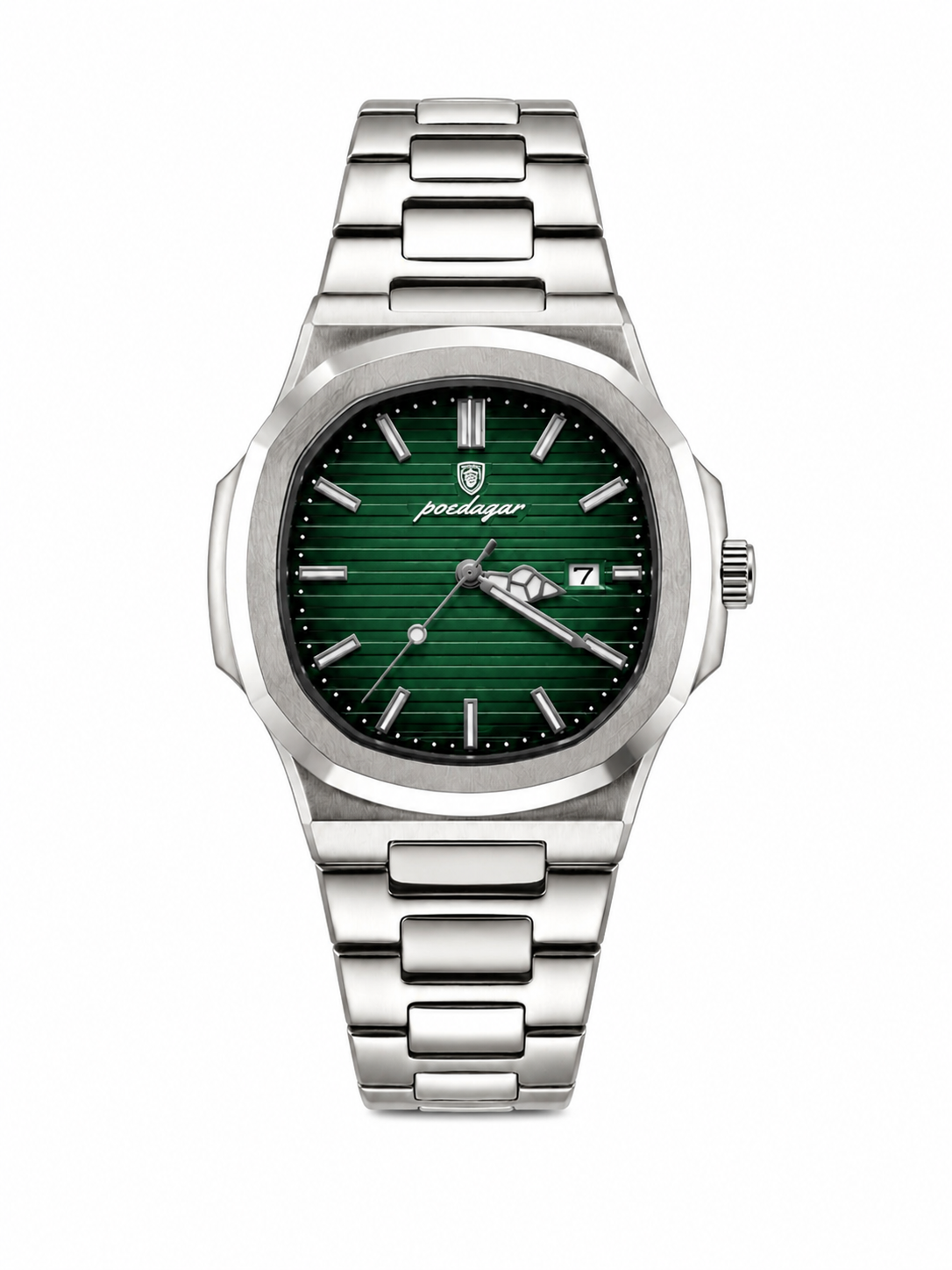 Montre homme POEDAGAR 613 à quartz carrée | Étanche à 30 m, cadran lumineux