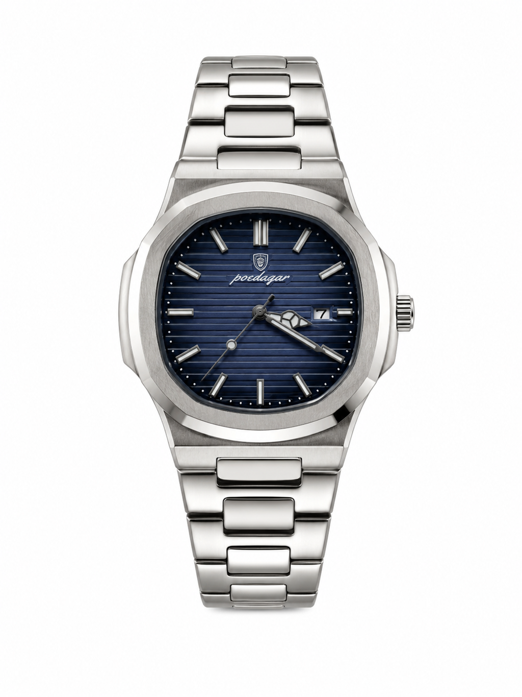 Montre homme POEDAGAR 613 à quartz carrée | Étanche à 30 m, cadran lumineux
