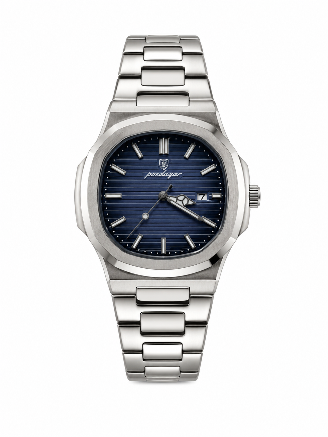 Montre homme POEDAGAR 613 à quartz carrée | Étanche à 30 m, cadran lumineux