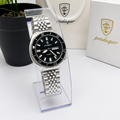 POEDAGAR 682 Montre-bracelet de luxe pour homme sport, quartz, lumineuse, étanche, calendrier de la semaine, acier inoxydable.
